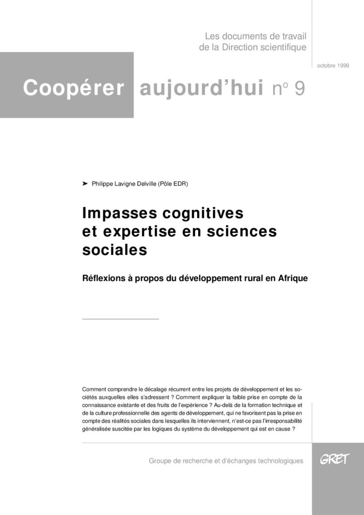 Impasses cognitives et expertise en sciences sociales