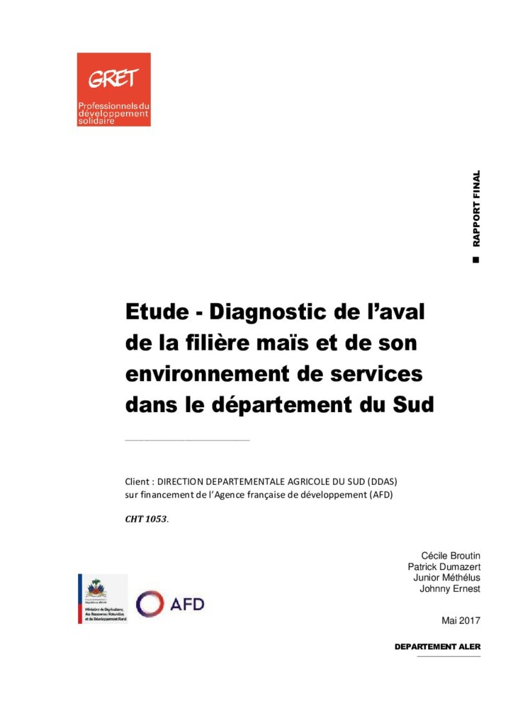 Etude-diagnostic de l’aval de la filière maïs et de son environnement de services-Haïti