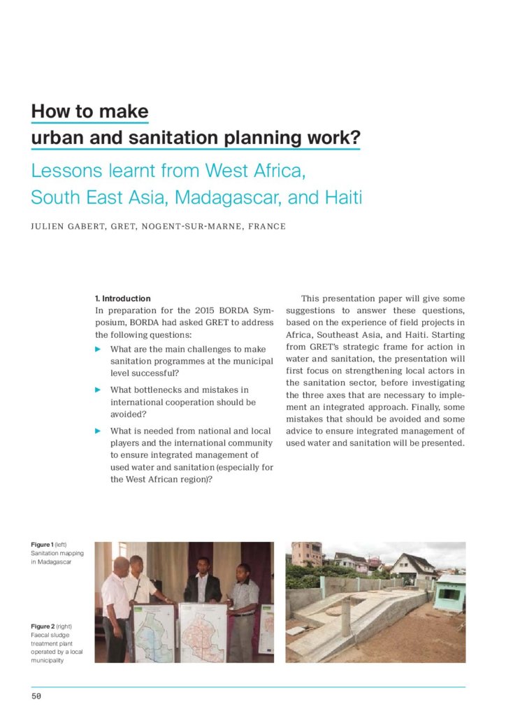 How to make urban and sanitation planning work ?