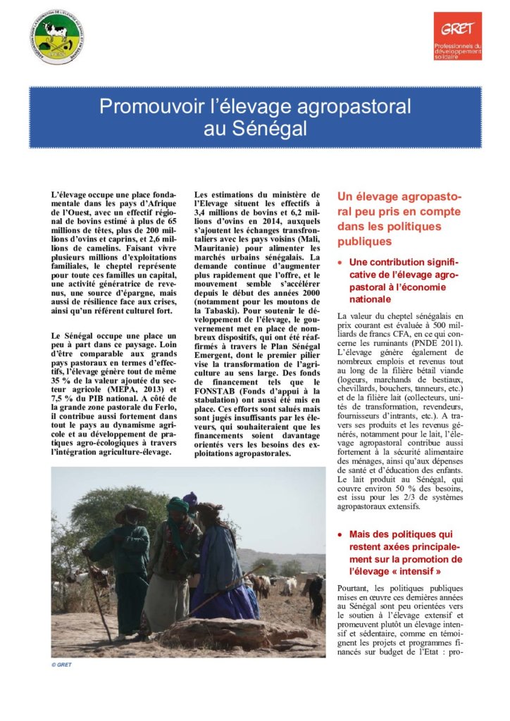 Promouvoir l’élevage agropastoral au Sénégal