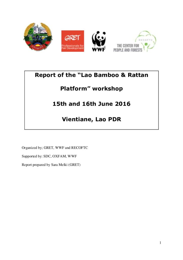 Report of the “ Lao Bamboo & Rattan Platform ”