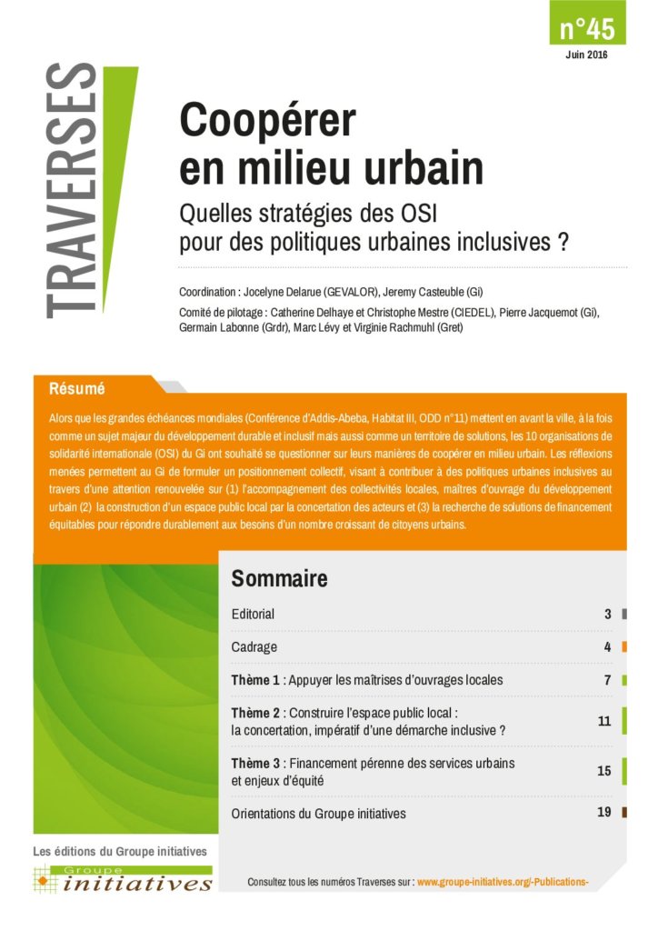 Coopérer en milieu urbain – Quelles stratégies des OSI pour des politiques urbaines inclusives ?