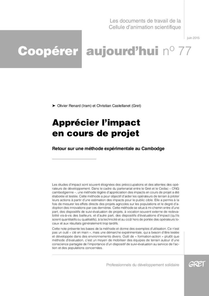Apprécier l’impact en cours de projet