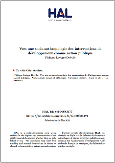 Vers une socio-anthropologie des interventions de développement comme action publique