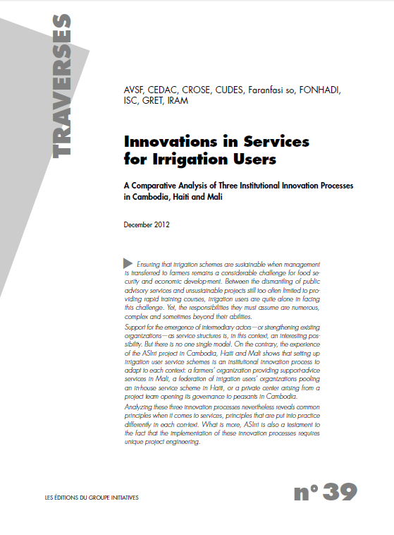Innovations in Services for Irrigation Users