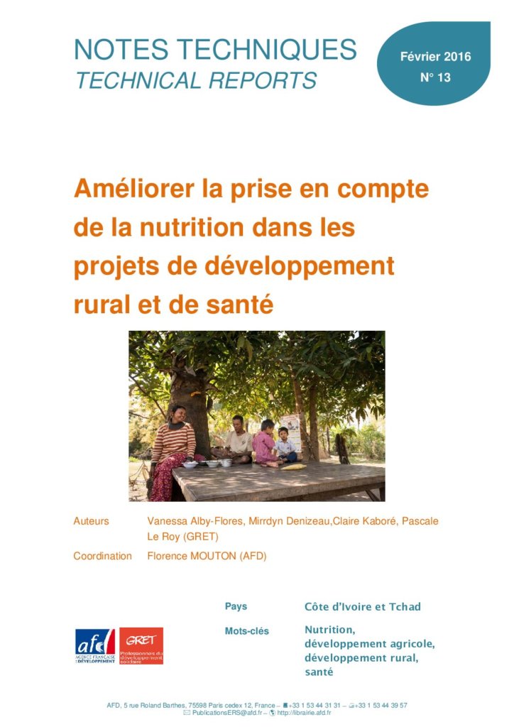 Améliorer la prise en compte de la nutrition dans les projets de développement rural et de santé