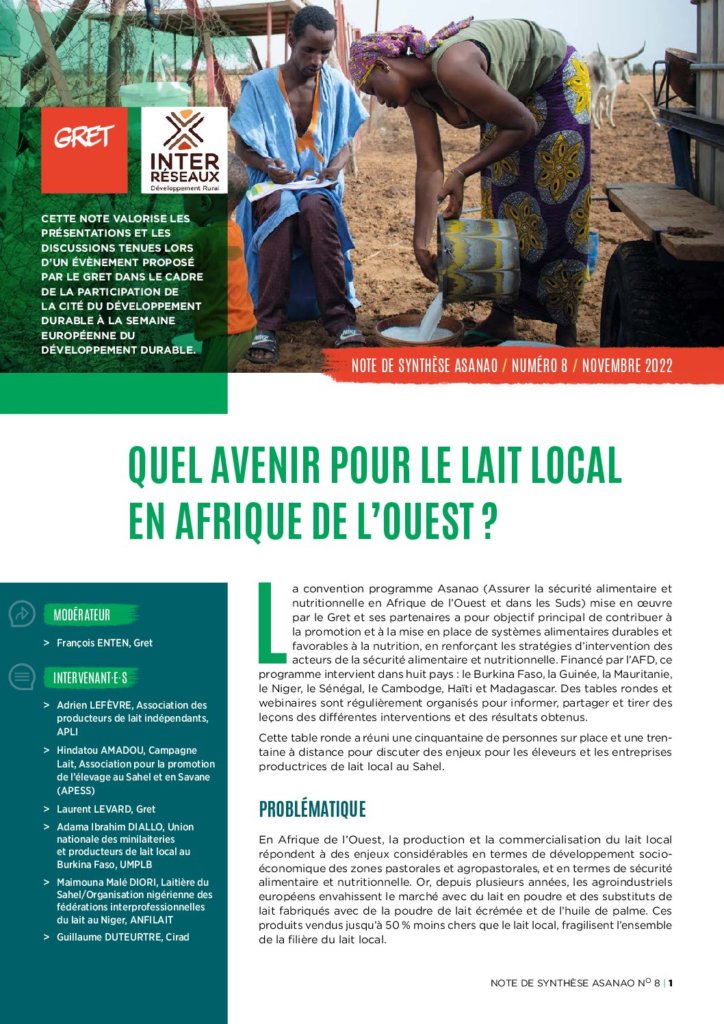 Quel avenir pour le lait local en Afrique de l’Ouest ?