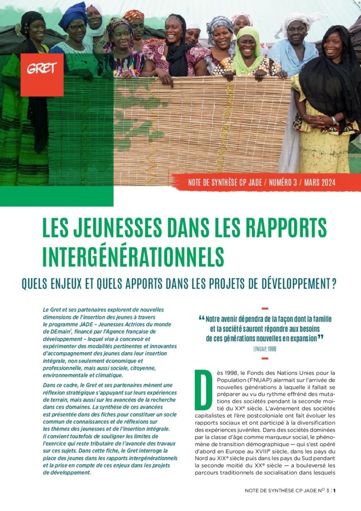 Les jeunesses dans les rapports intergénérationnels